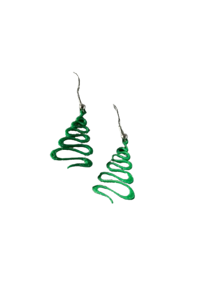 Modern Christmas tree earrings