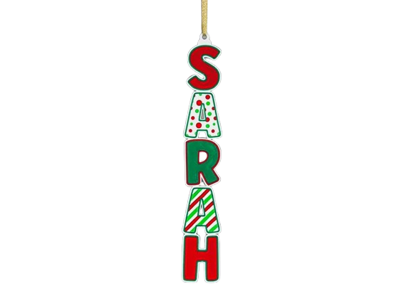 Make-a-Name Christmas Ornament Letters Polka Dots - Personalize