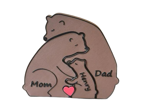 Personalized Interlocking Family Bears Family of 3