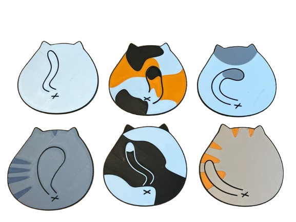 Funny Chubby cats coasters