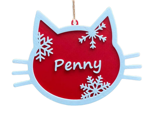 Christmas Ornament: Custom Cat Name Kitty Ornament