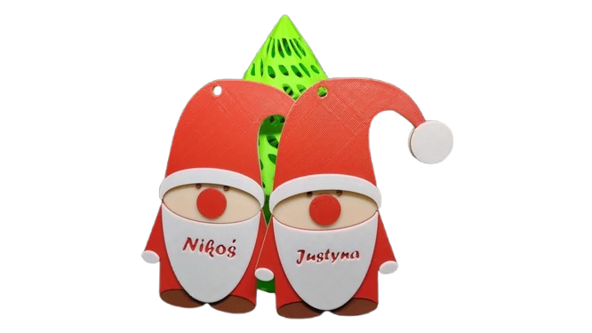 Christmas Santa ornament - Custom name