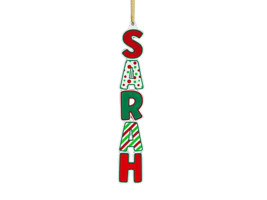 Make-a-Name Christmas Ornament Letters Polka Dots - Personalize