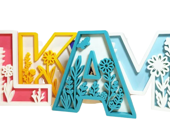 Floral Decor Letters w Initial