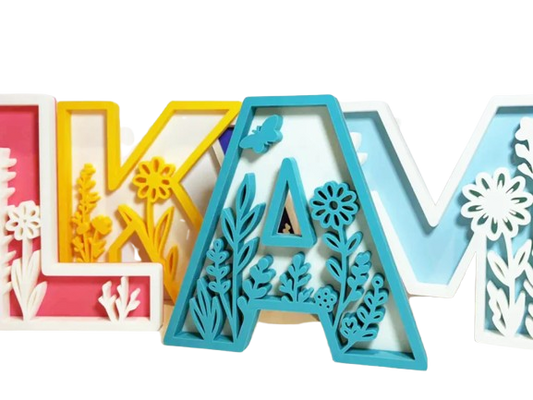 Floral Decor Letters w Initial